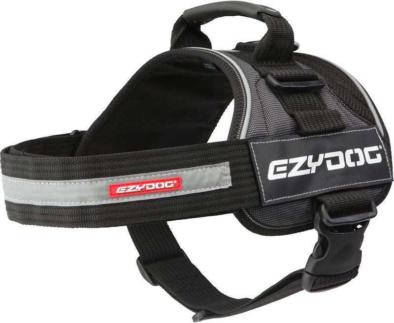 EzyDog Convert Dog Harness â€“ Trail-Ready Rugged Harness for Walking, Hiking & Outdoors with Reflective Piping, Badge Attachment Points, Traffic Handle, & Comfort Lining (X-Large, Charcoal) - Image 1